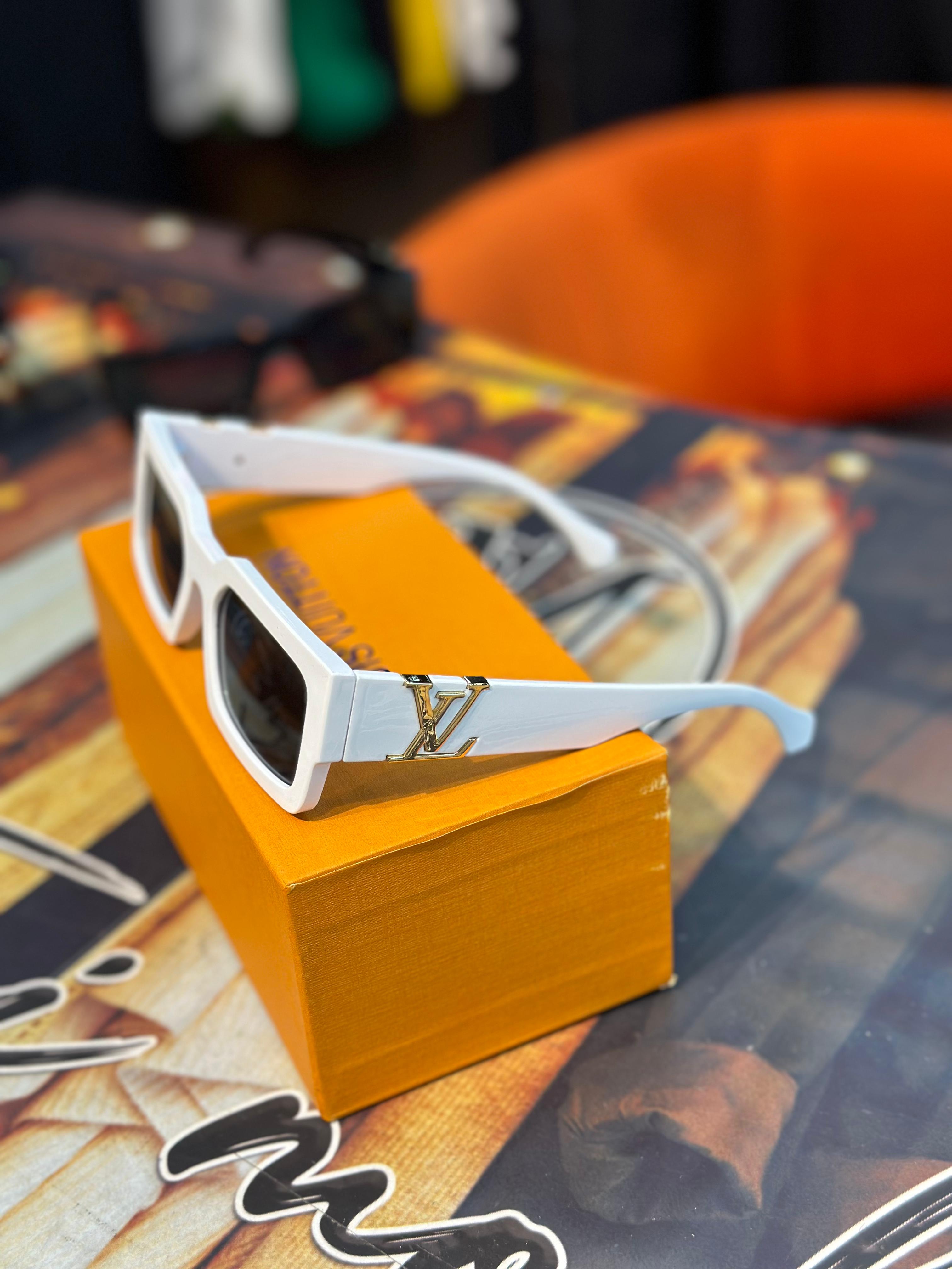 LV Premium Quality Square White Sunglasses - Image 2