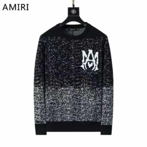 amiri premium quality all over printed black sweater shirt