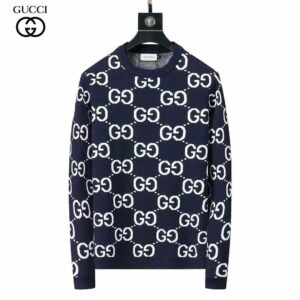 gucci premium quality all over printed blue sweater shirt