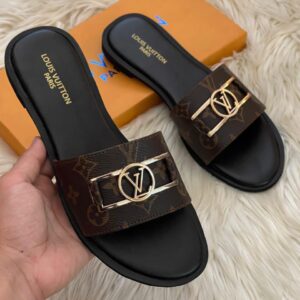 LV  Women Flat Printed Slipper With Buckle