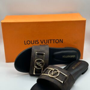 LV  Women Flat Printed Slipper With Buckle