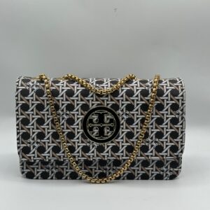 Tory Burch Premium Quality All-Over Printed Ladies Side Bag with Buckle