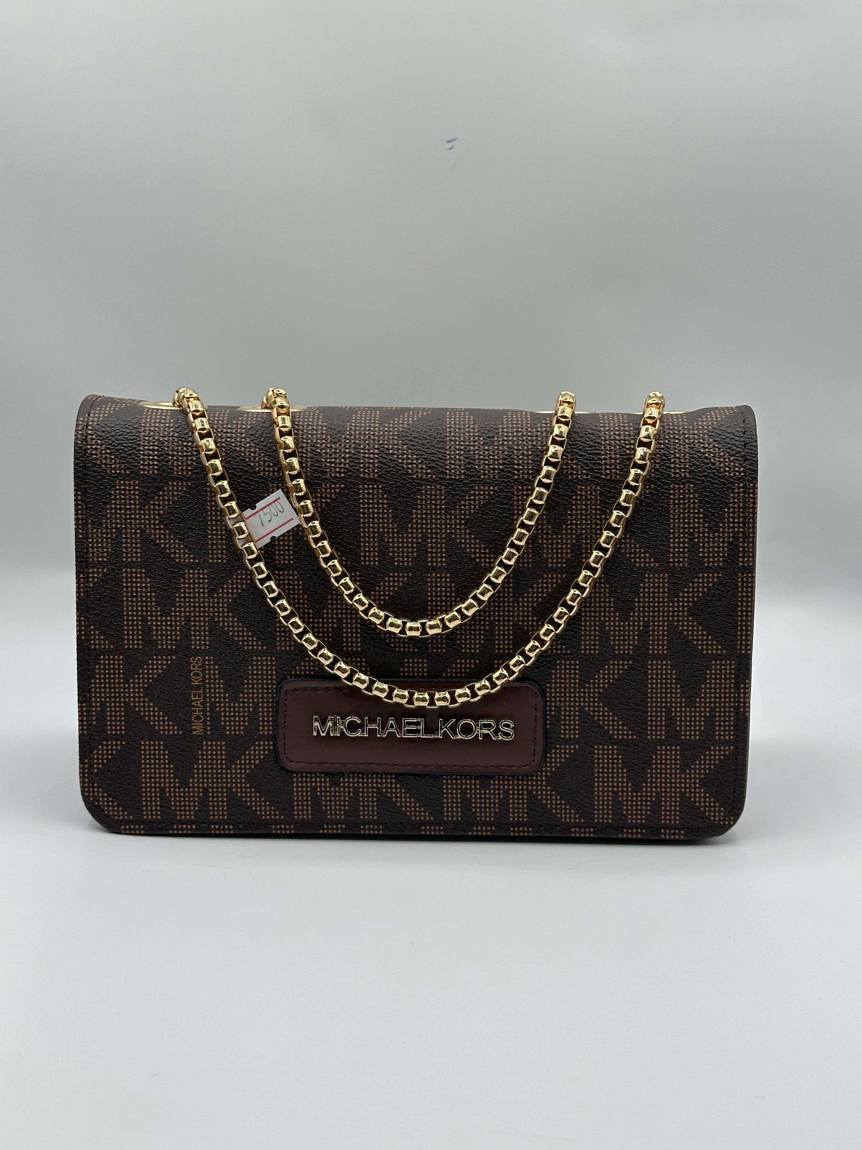 Michael Kors Premium Quality All-Over Printed Ladies Side Bag with Buckle