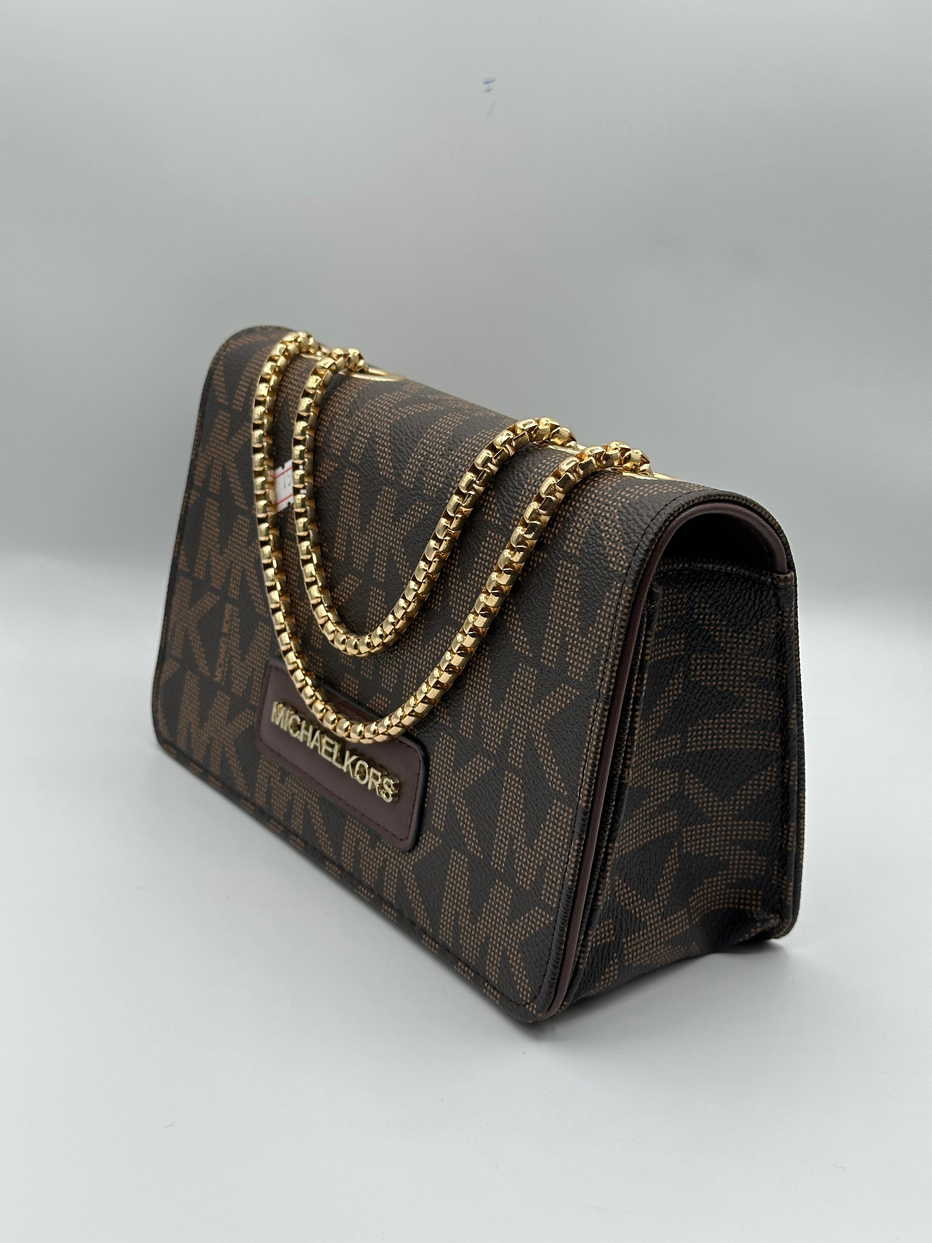 Michael Kors Premium Quality All-Over Printed Ladies Side Bag with Buckle - Image 3