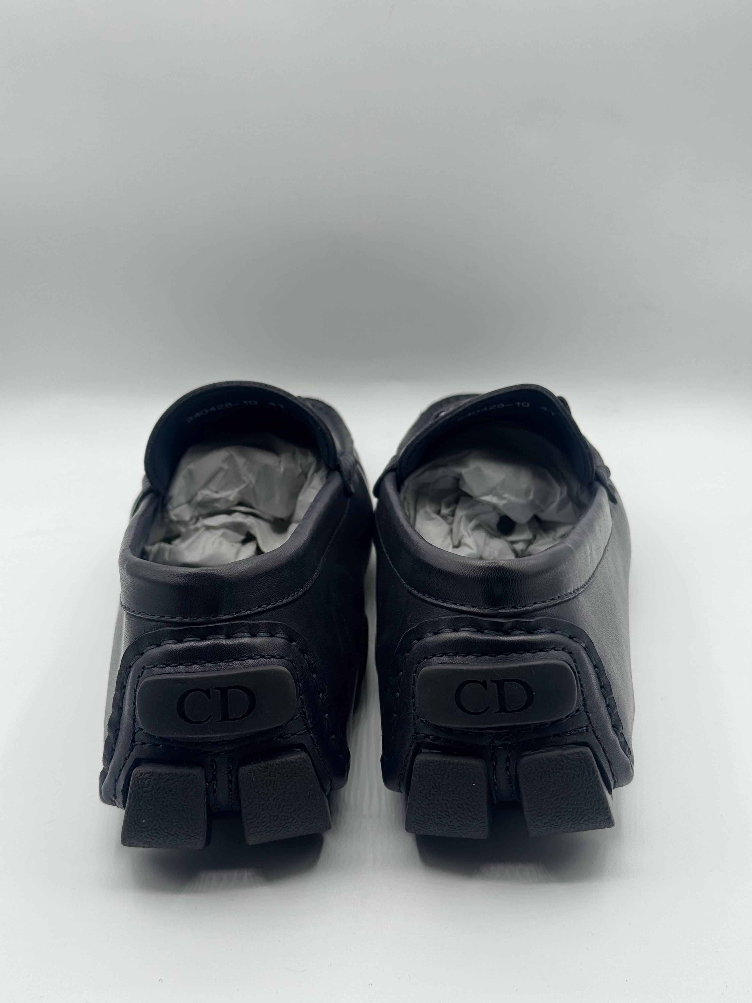 christian dior high quality dark blue loafer shoes