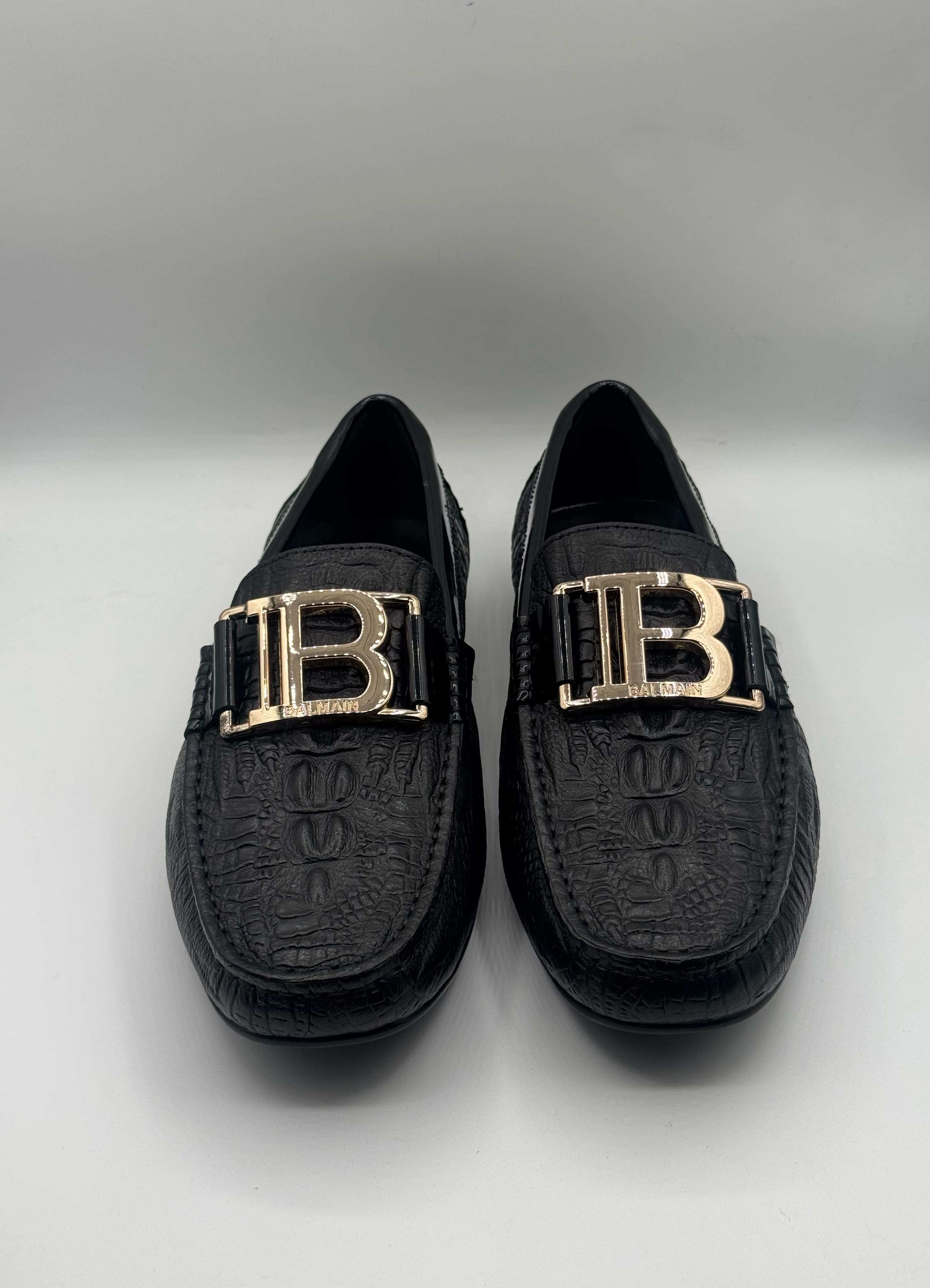 balmain high quality black loafer shoes balmain high quality black loafer shoes