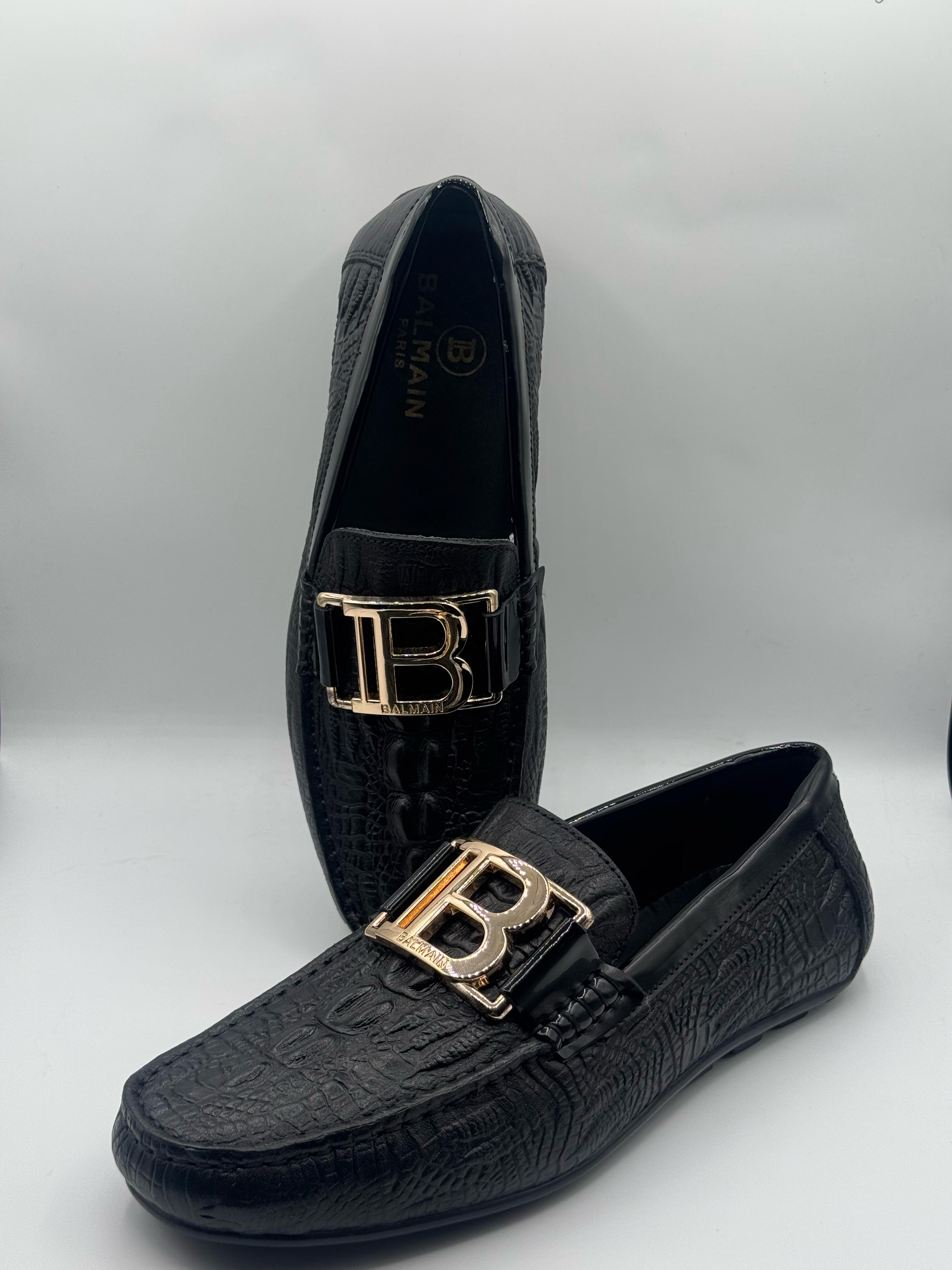 balmain high quality black loafer shoes balmain high quality black loafer shoes