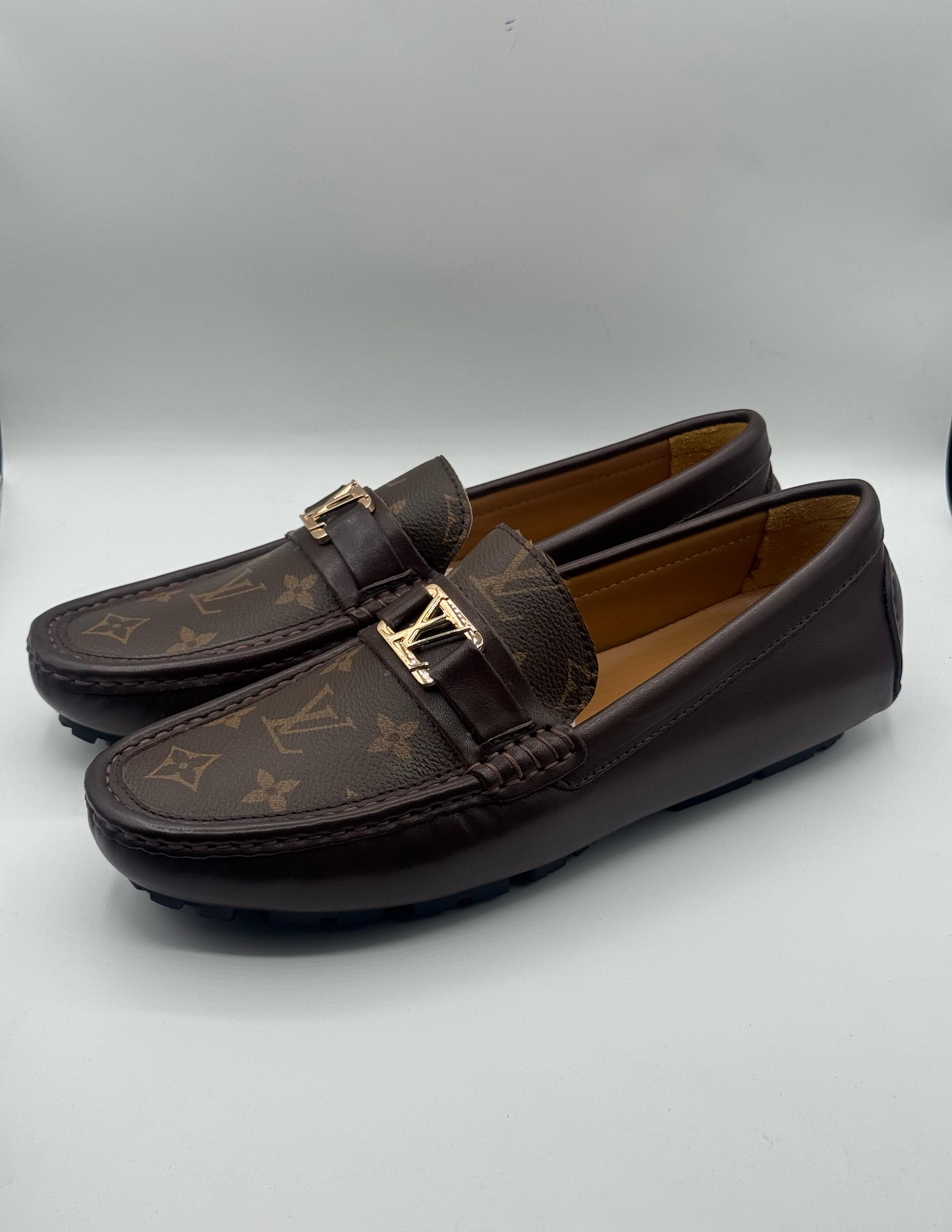 louis vuitton premium quality printed brown loafer louis vuitton premium quality printed brown loafer