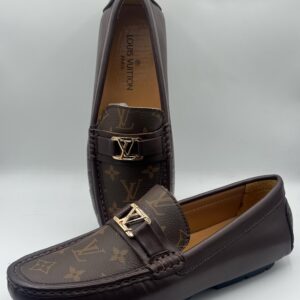 louis vuitton premium quality printed brown loafer