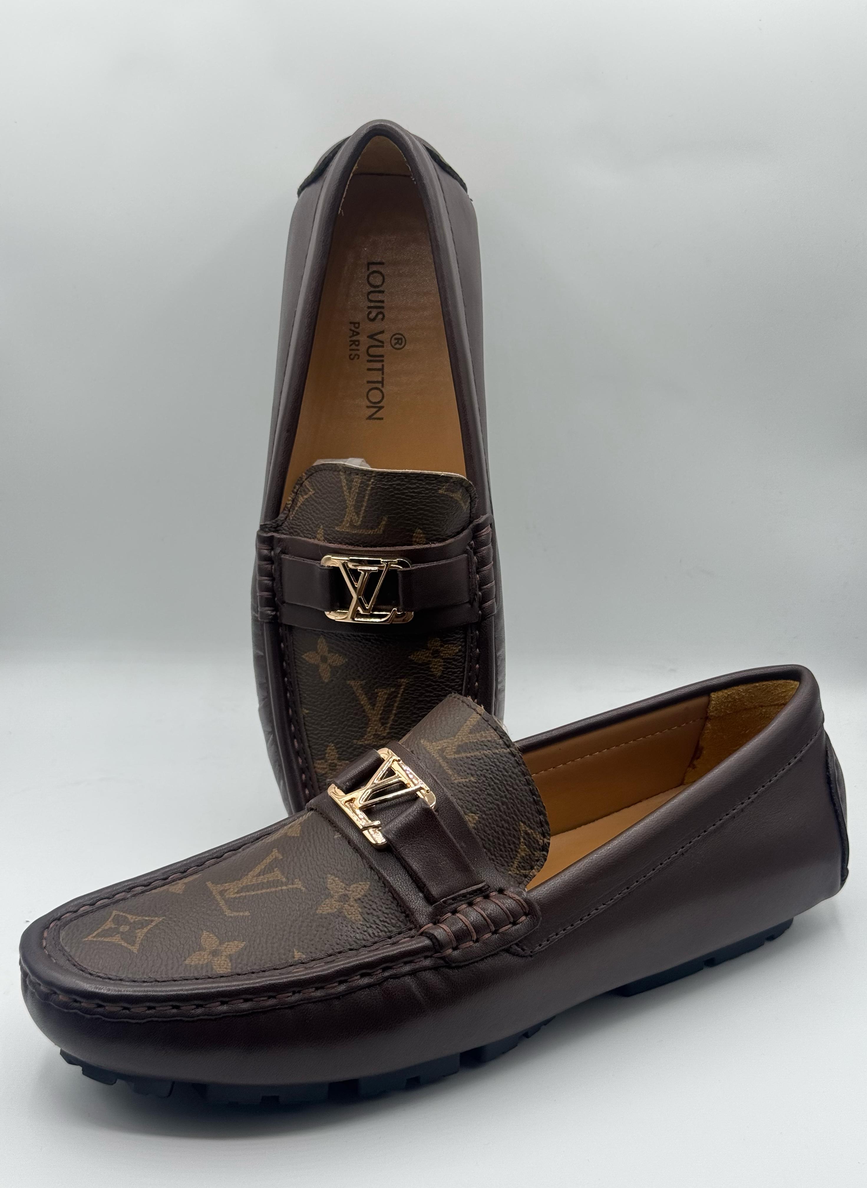 louis vuitton premium quality printed brown loafer louis vuitton premium quality printed brown loafer