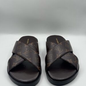 LV Brown High Quality Printed Leather slipper