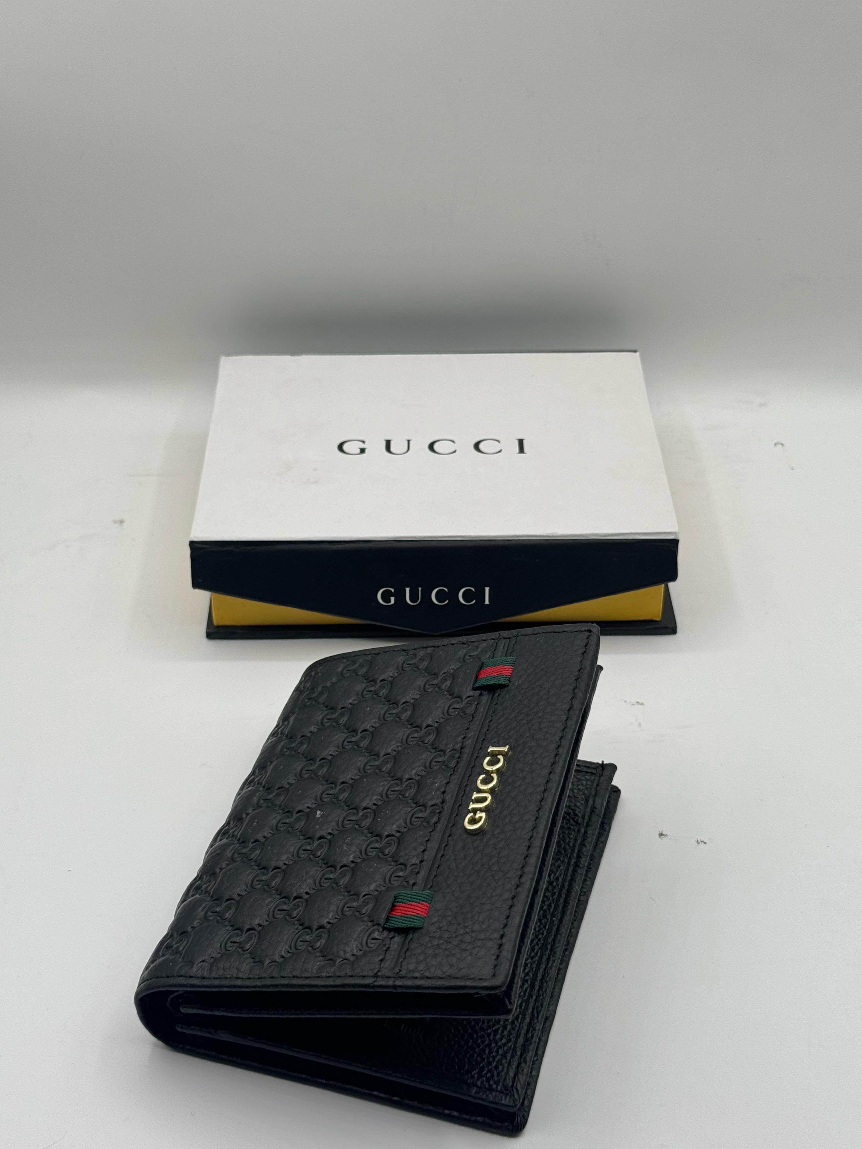 all over gucci stemp book style high quality leather wallet