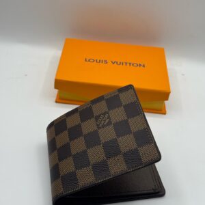 LV Regular Style Check Printed High Quality Brown Leather Wallet