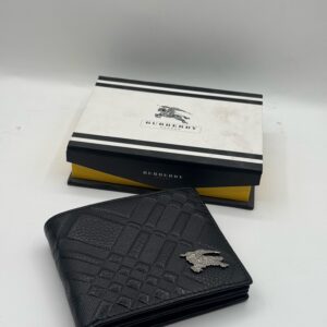 burberry regular style high quality black leather wallet