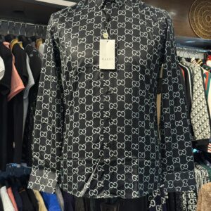 gucci premium quality all over printed black casual shirt