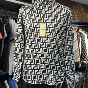 fendi premium quality all over printed black casual shirt