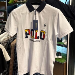 high quality ralph lauren white embroidered polo shirt