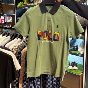 high quality ralph lauren olive embroidered polo shirt
