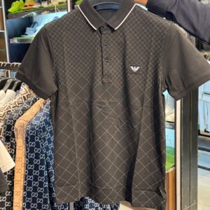Premium Quality Armani Black Printed Polo Shirt