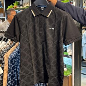 Premium Quality Boss Printed Black Polo Shirt