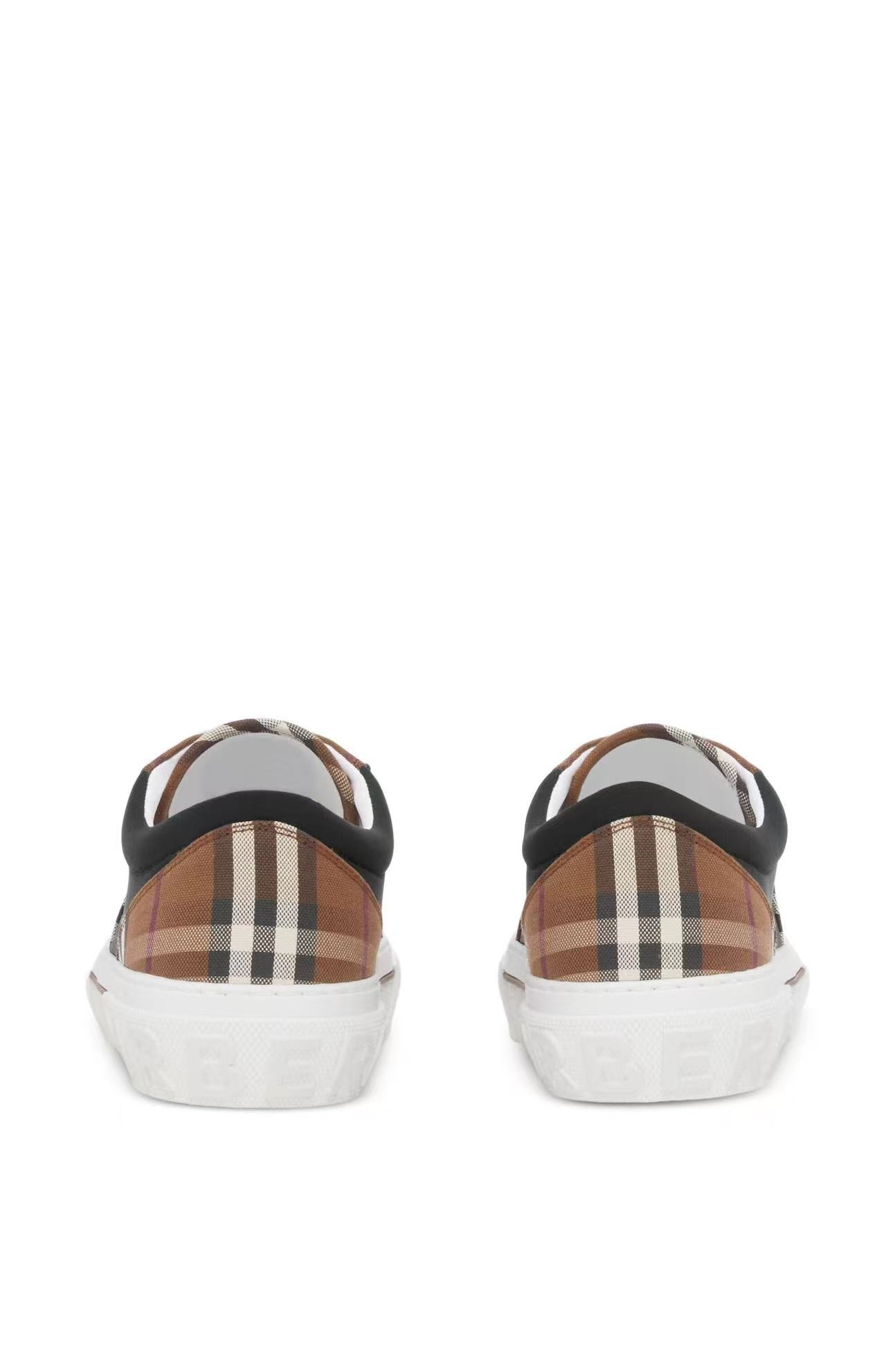 burberry premium white, apricot & brown low top sneakers