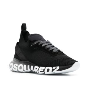 dsquared2 without sock black knit sneakers