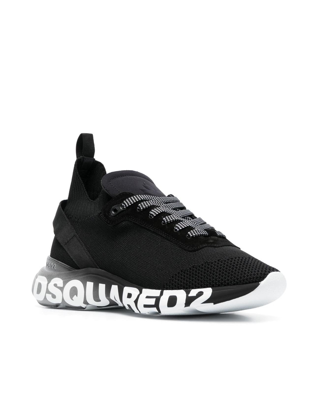 dsquared2 without sock black knit sneakers