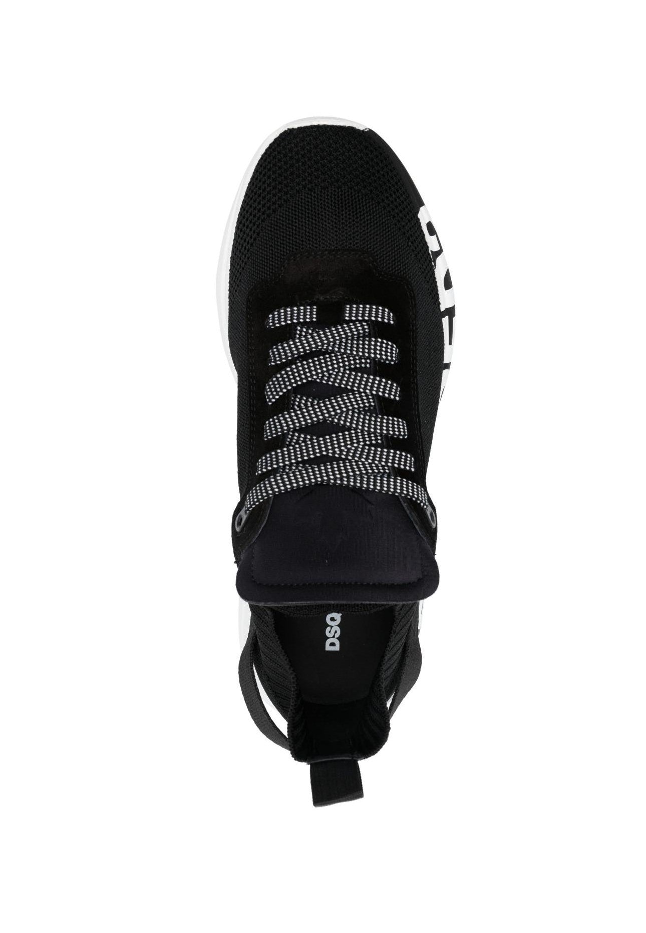 dsquared2 without sock black knit sneakers