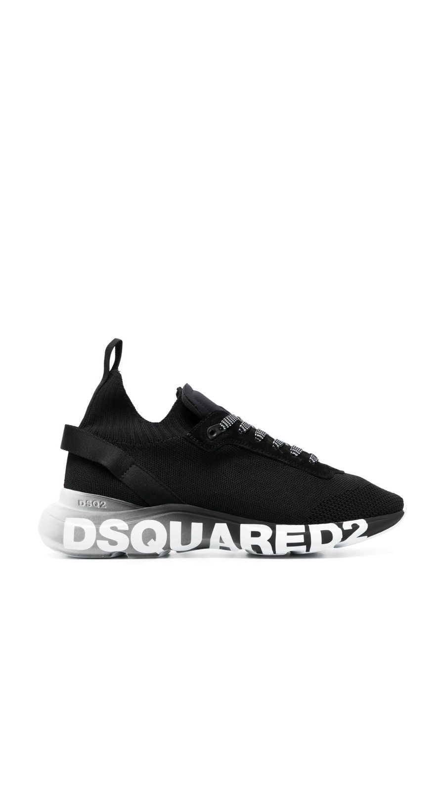 dsquared2 without sock black knit sneakers