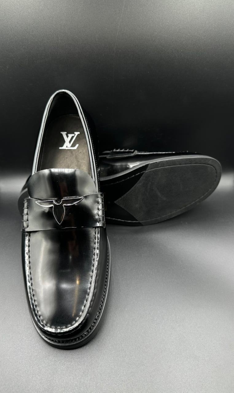 louis vuitton black leather slip on loafer louis vuitton black leather slip on loafer