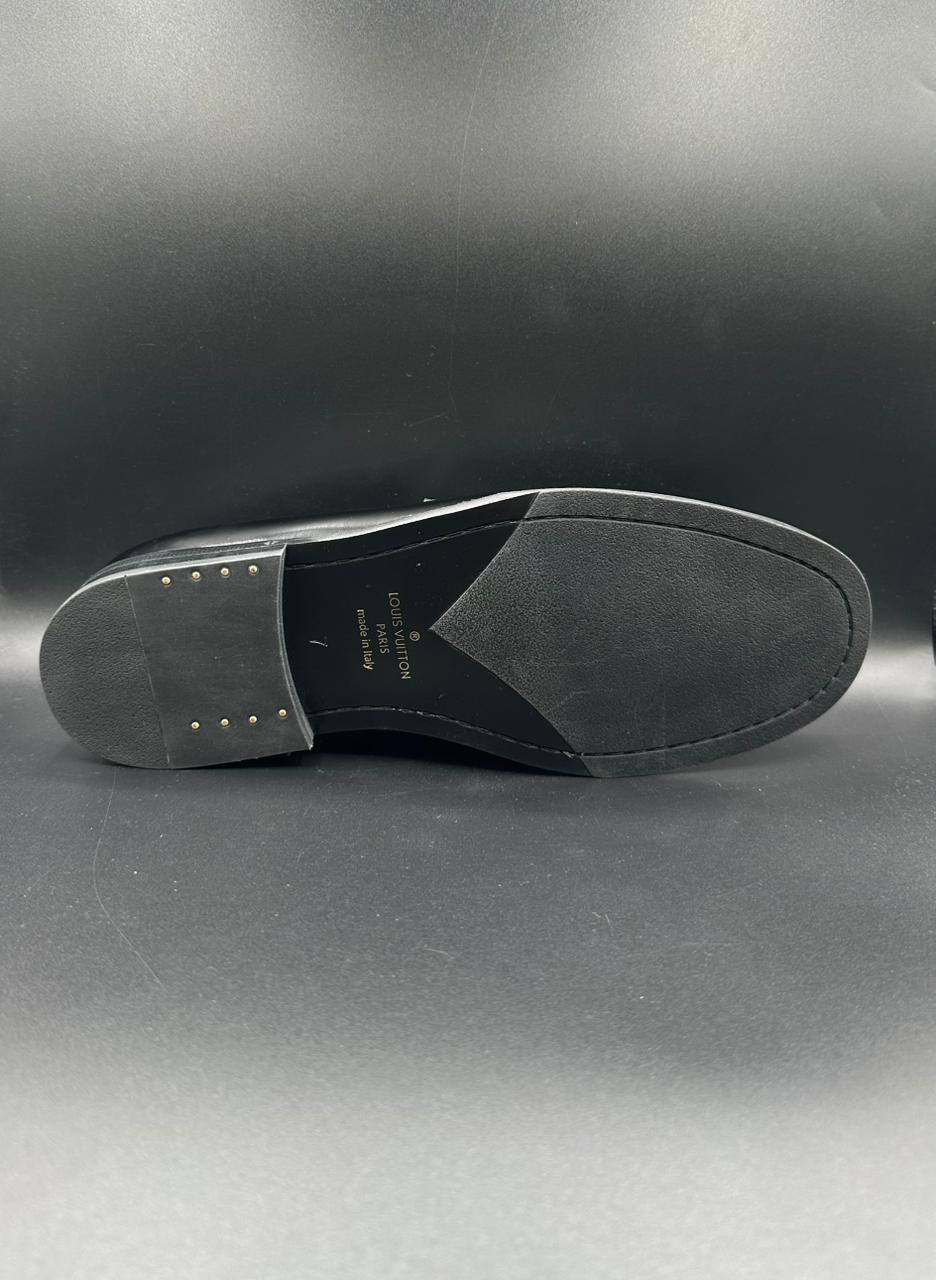 louis vuitton black leather slip on loafer louis vuitton black leather slip on loafer