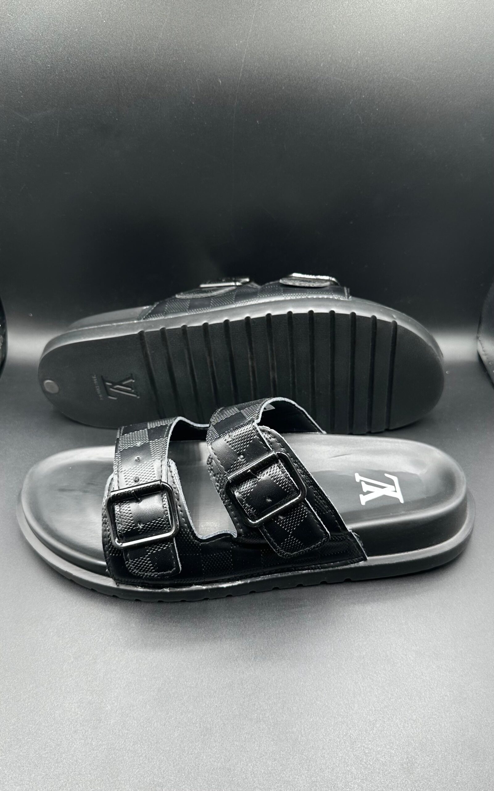 l.v black luxury buckle slides l.v black luxury buckle slides